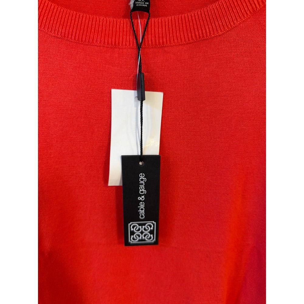 Cable & Gauge Sweater Vest Women 3X Red Knit Sleeveless Crew Neck NWT - Picture 4 of 7